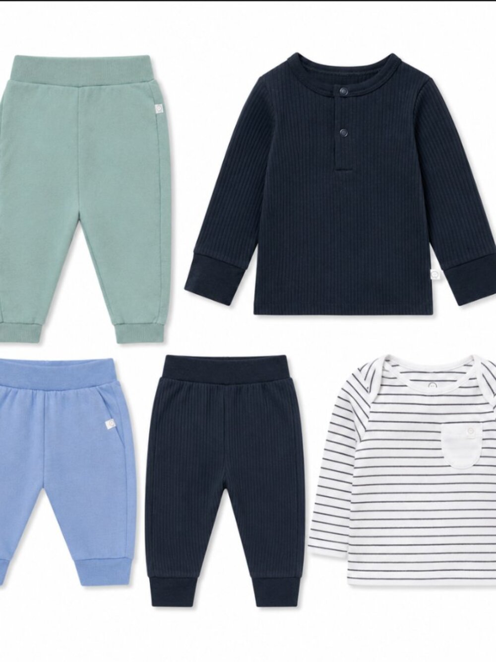MORI Organic Cotton Joggers & Tee Loungewear Set 2-3Y Mint Blue